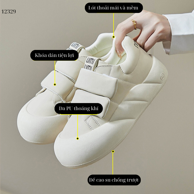 Giày thể thao nữ, giày khóa dán phong cách Hàn Quốc 12331