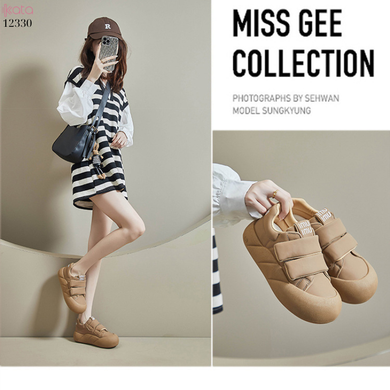 Giày thể thao nữ, giày khóa dán phong cách Hàn Quốc 12331