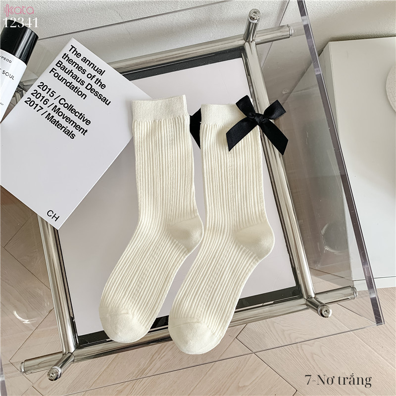 Tất ren(vải Hàn) giữa bắp chân,tất thu đông phong cách JK Nhật Bản nữ 12341