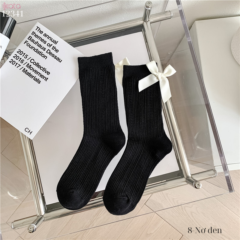 Tất ren(vải Hàn) giữa bắp chân,tất thu đông phong cách JK Nhật Bản nữ 12341