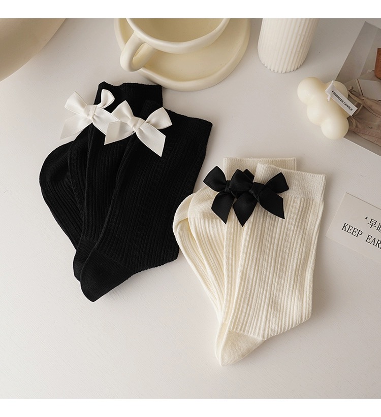 Tất ren(vải Hàn) giữa bắp chân,tất thu đông phong cách JK Nhật Bản nữ 12341