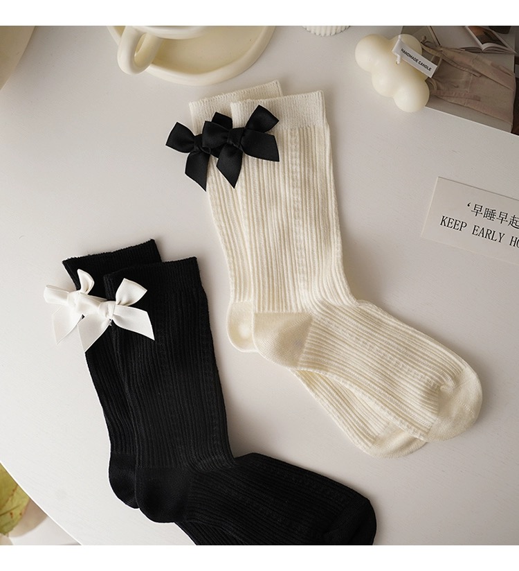 Tất ren(vải Hàn) giữa bắp chân,tất thu đông phong cách JK Nhật Bản nữ 12341