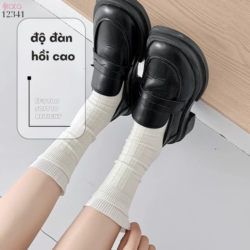 Tất ren(vải Hàn) giữa bắp chân,tất thu đông phong cách JK Nhật Bản nữ 12341