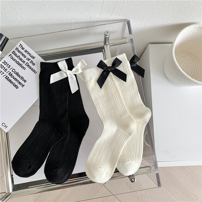 Tất ren(vải Hàn) giữa bắp chân,tất thu đông phong cách JK Nhật Bản nữ 12341