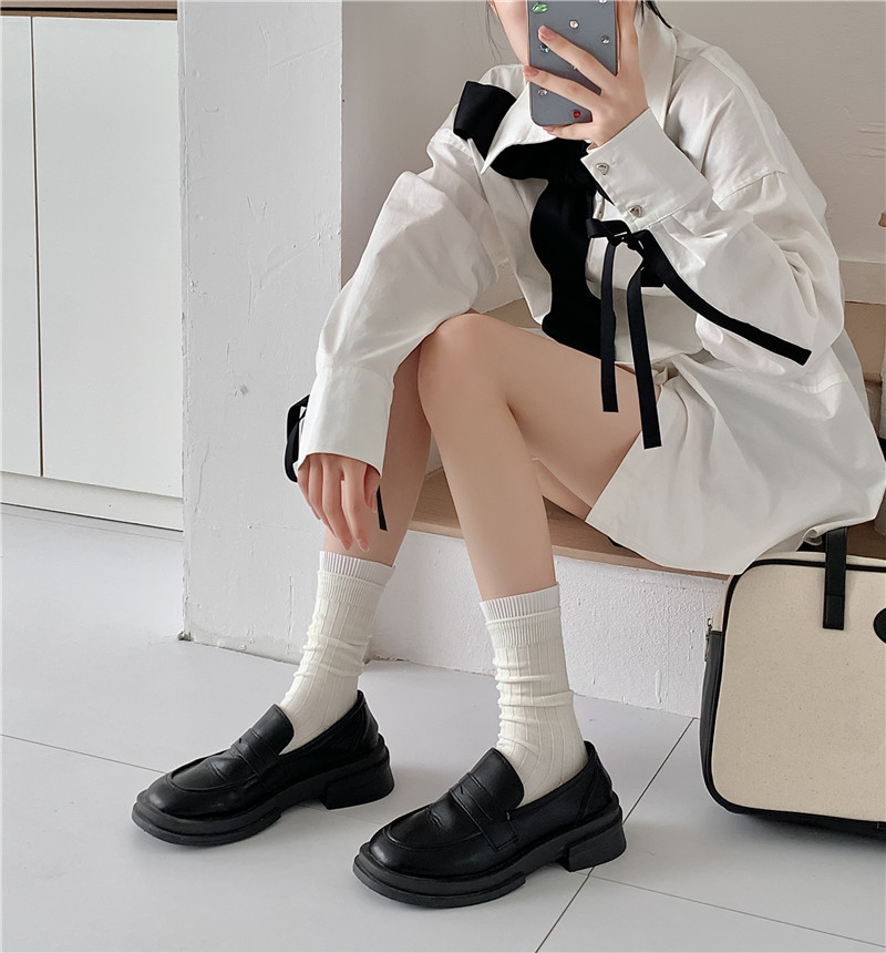 Tất ren(vải Hàn) giữa bắp chân,tất thu đông phong cách JK Nhật Bản nữ 12341