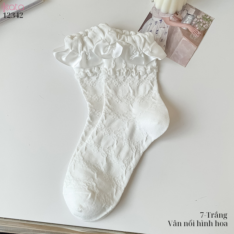 Tất ren giữa bắp chân,tất mùa hè Lolita JK Nhật Bản nữ 12342