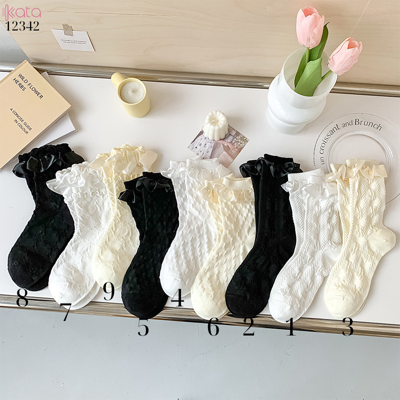 Tất ren giữa bắp chân,tất mùa hè Lolita JK Nhật Bản nữ 12342