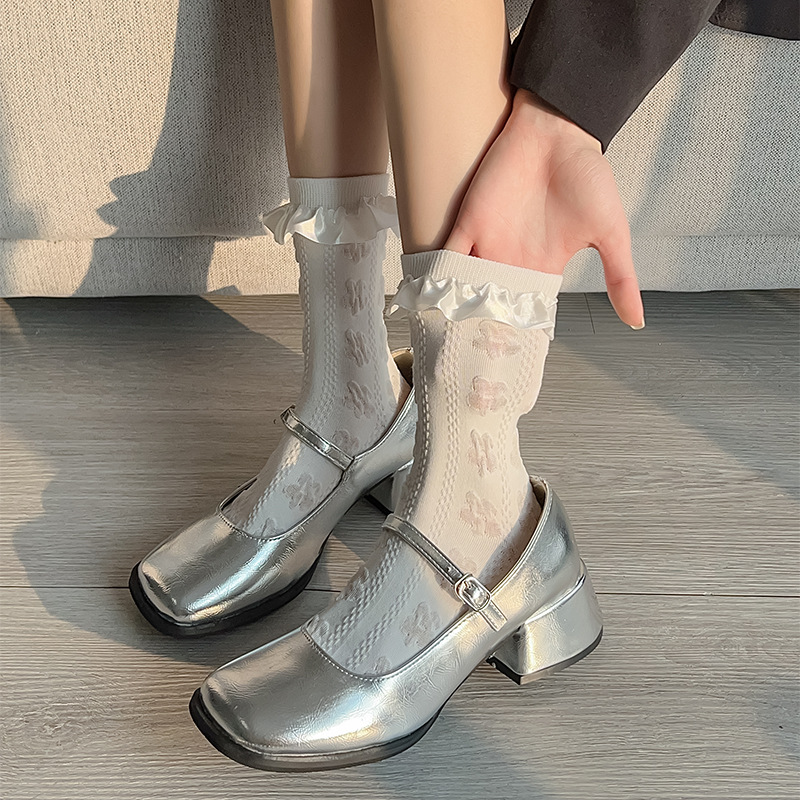 Tất ren giữa bắp chân,tất mùa hè Lolita JK Nhật Bản nữ 12342