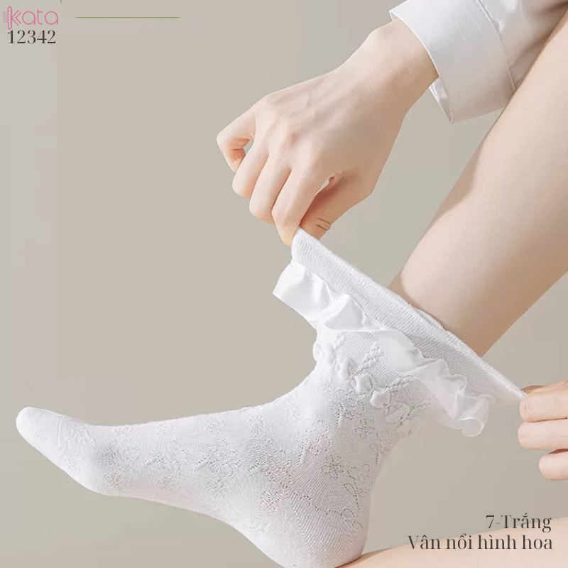 Tất ren giữa bắp chân,tất mùa hè Lolita JK Nhật Bản nữ 12342