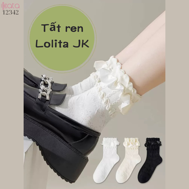 Tất ren giữa bắp chân,tất mùa hè Lolita JK Nhật Bản nữ 12342