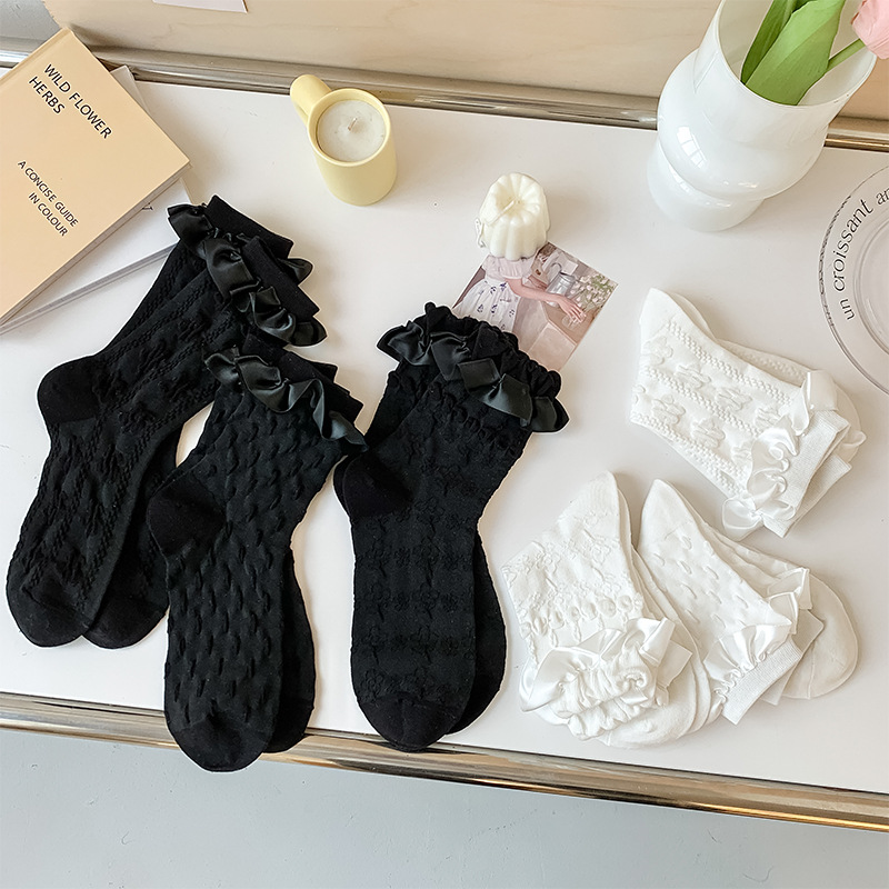 Tất ren giữa bắp chân,tất mùa hè Lolita JK Nhật Bản nữ 12342