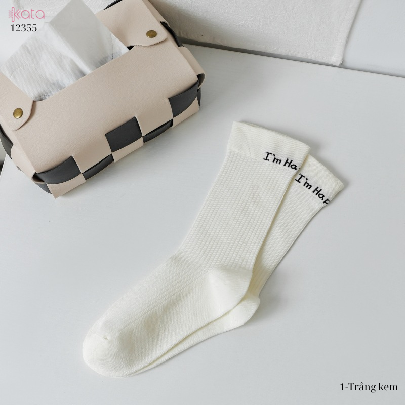 Tất bắp chân, tất 100% cotton nguyên chất  12355