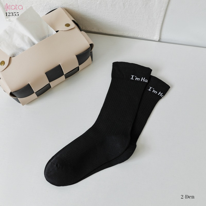 Tất bắp chân, tất 100% cotton nguyên chất  12355