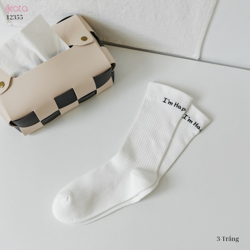 Tất bắp chân, tất 100% cotton nguyên chất  12355