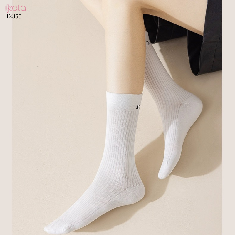 Tất bắp chân, tất 100% cotton nguyên chất  12355