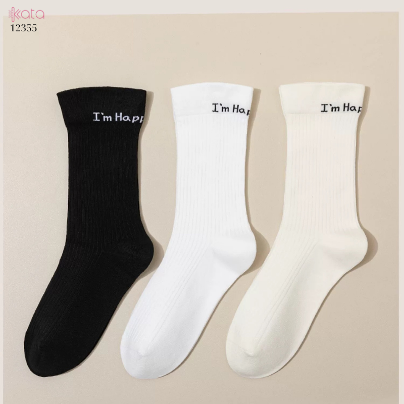 Tất bắp chân, tất 100% cotton nguyên chất  12355