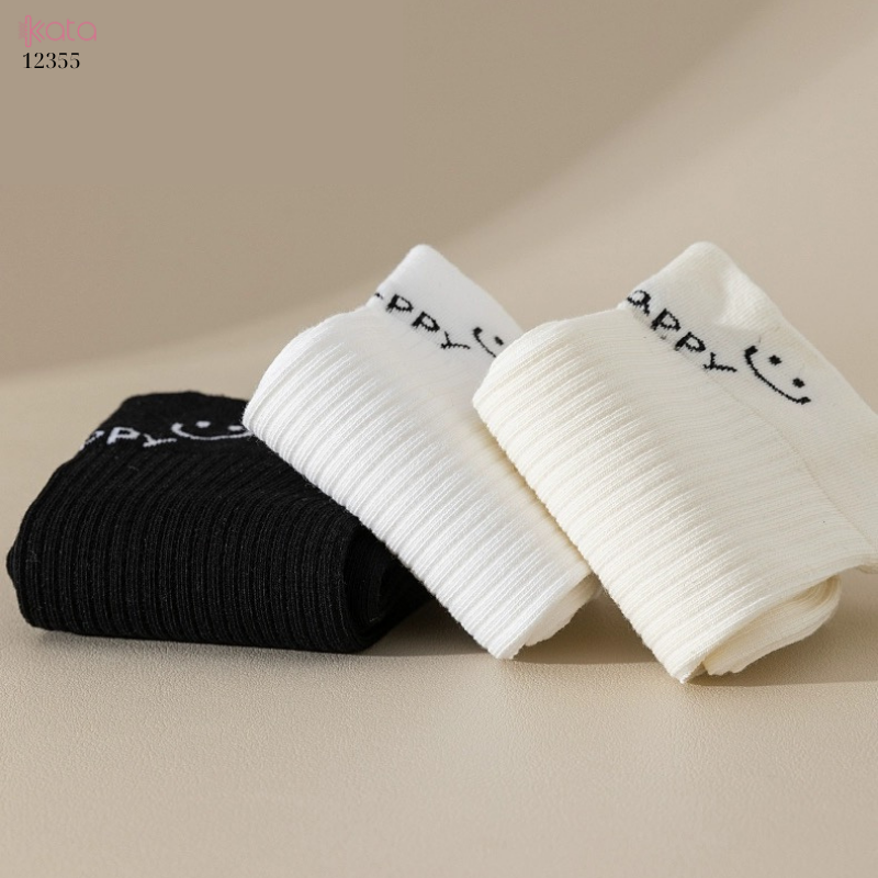 Tất bắp chân, tất 100% cotton nguyên chất  12355