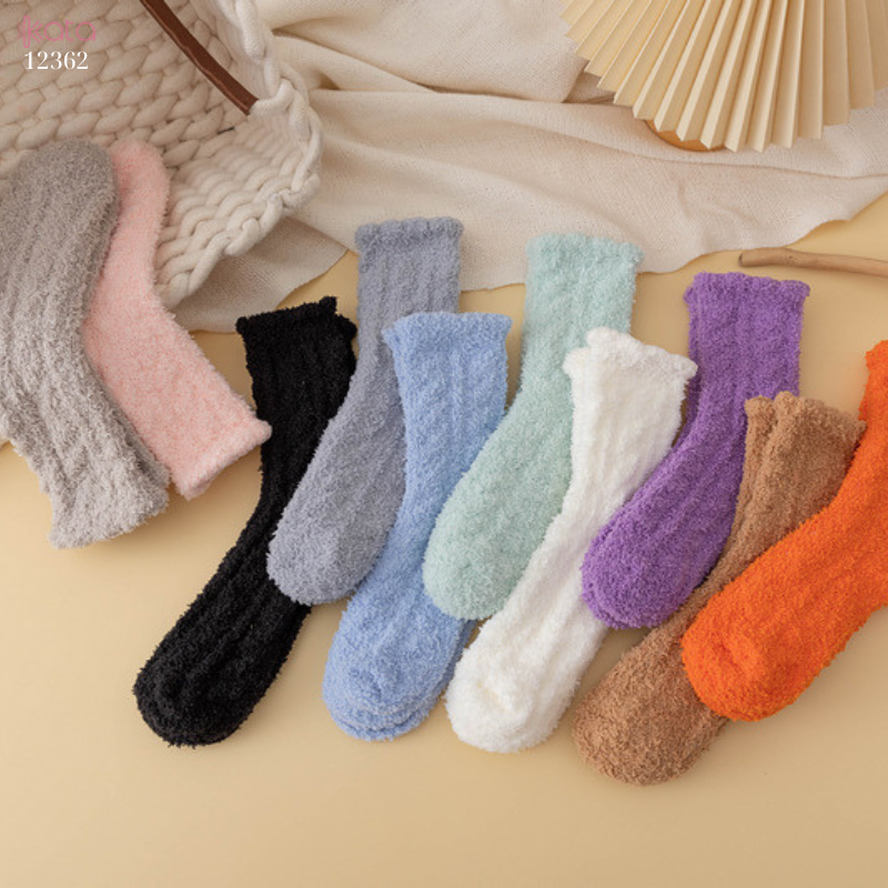 Tất nhung dày mùa đông,tất ngủ ấm áp nhiều màu sắc 12362