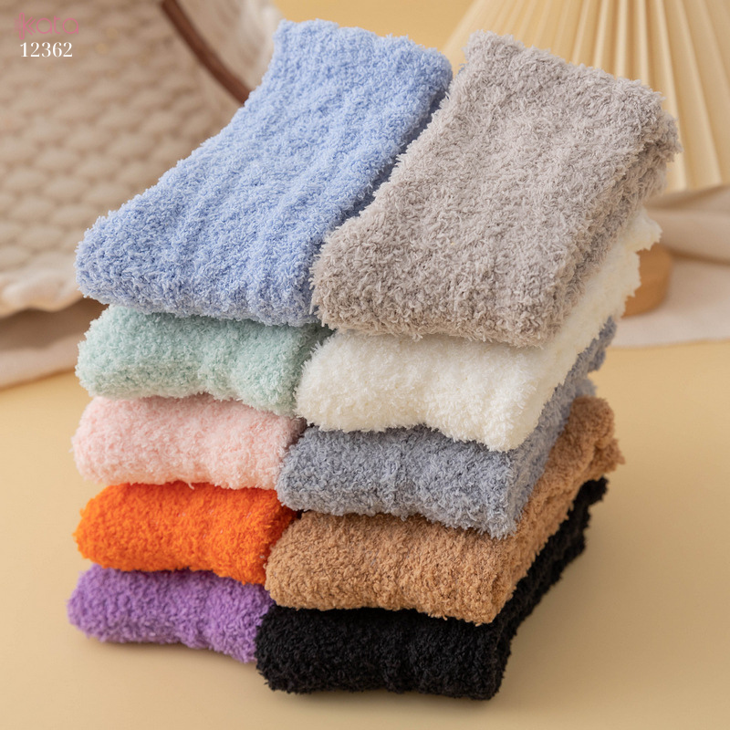 Tất nhung dày mùa đông,tất ngủ ấm áp nhiều màu sắc 12362