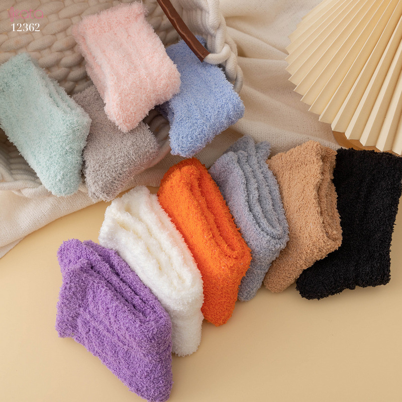 Tất nhung dày mùa đông,tất ngủ ấm áp nhiều màu sắc 12362