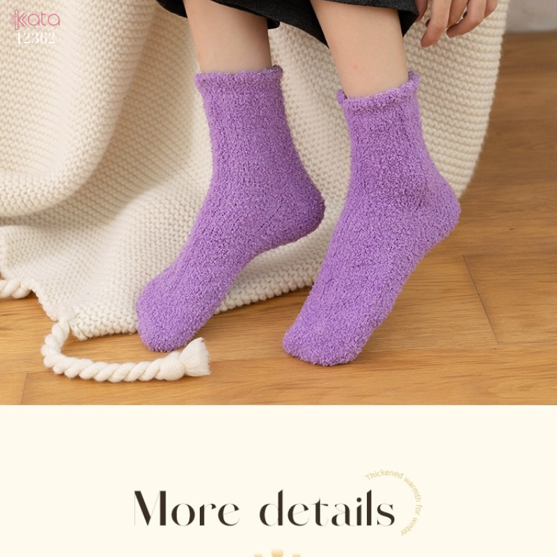 Tất nhung dày mùa đông,tất ngủ ấm áp nhiều màu sắc 12362