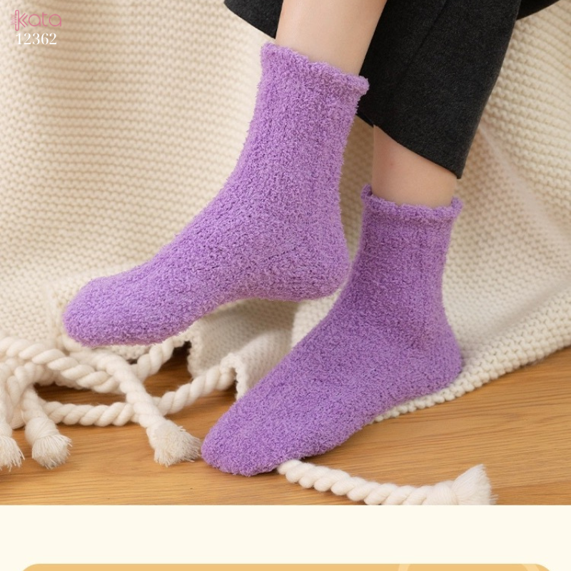 Tất nhung dày mùa đông,tất ngủ ấm áp nhiều màu sắc 12362
