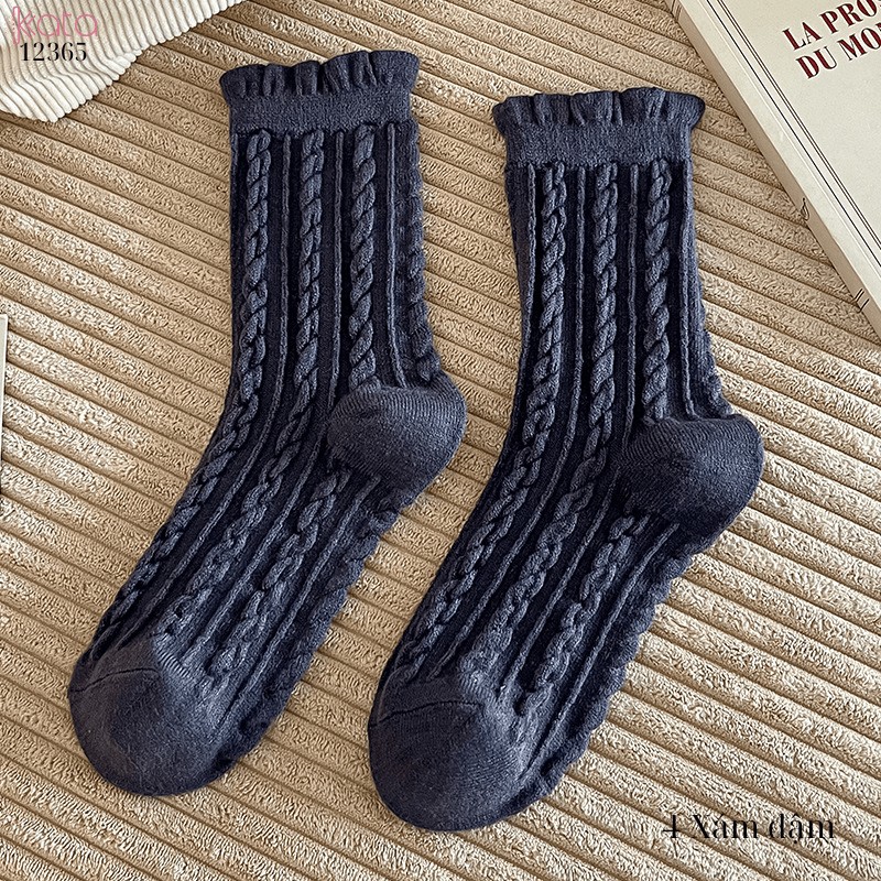 Tất len dày ấm áp,tất giữa bắp chân mùa thu đông 12365