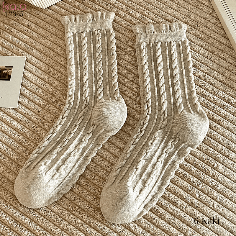 Tất len dày ấm áp,tất giữa bắp chân mùa thu đông 12365