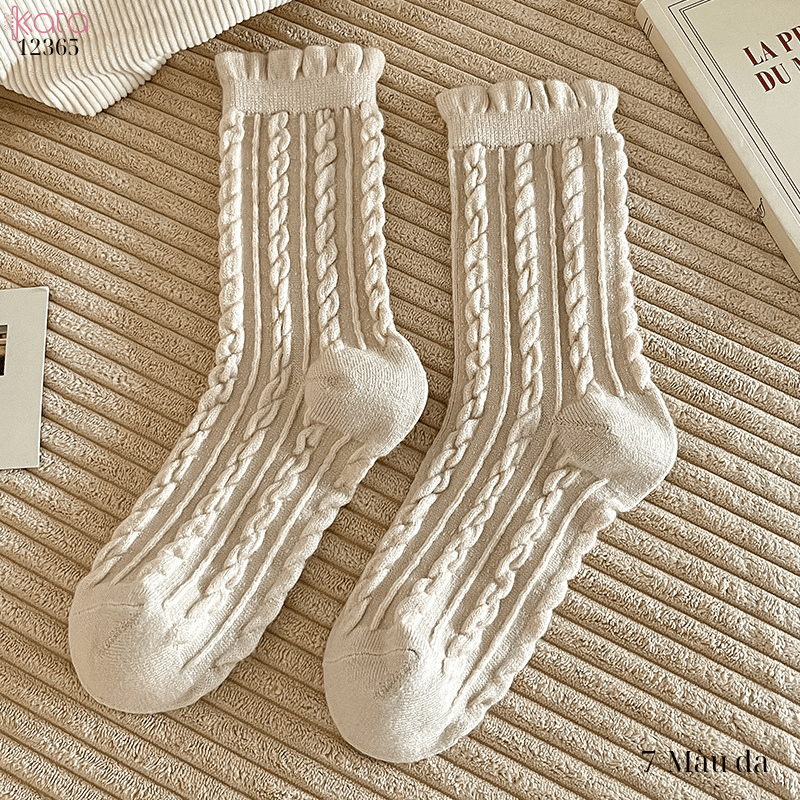 Tất len dày ấm áp,tất giữa bắp chân mùa thu đông 12365