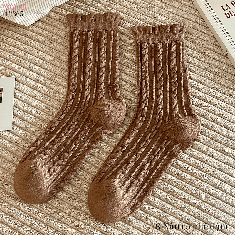 Tất len dày ấm áp,tất giữa bắp chân mùa thu đông 12365