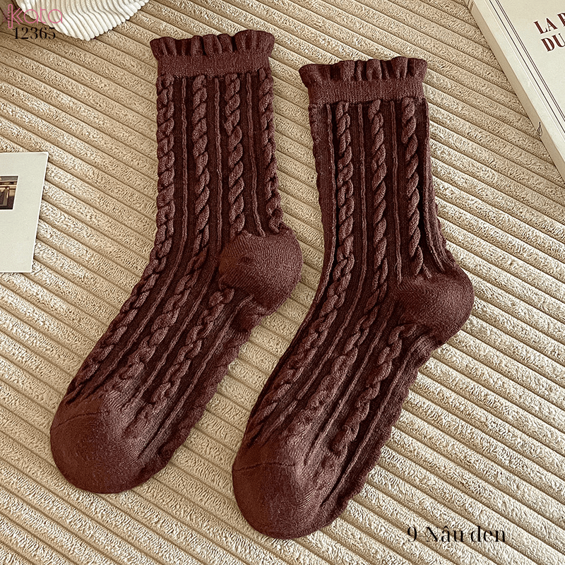 Tất len dày ấm áp,tất giữa bắp chân mùa thu đông 12365