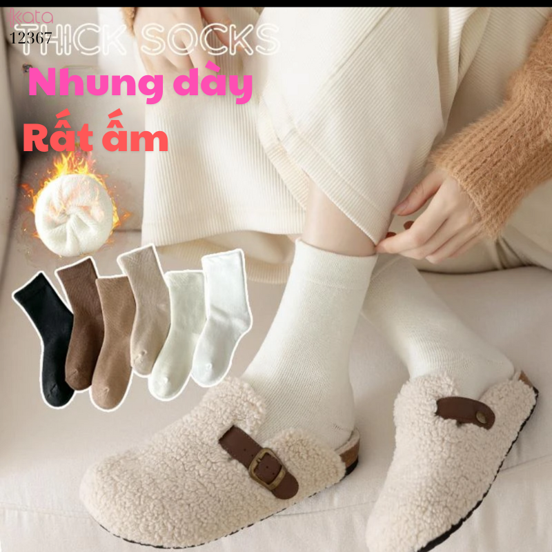 Tất dày thu đông,tất trơn giữa bắp chân 12367