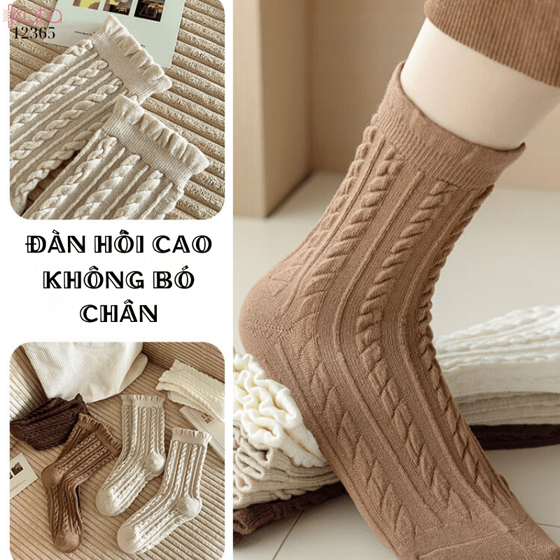 Tất len dày ấm áp,tất giữa bắp chân mùa thu đông 12365