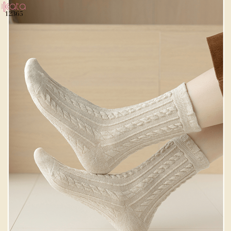 Tất len dày ấm áp,tất giữa bắp chân mùa thu đông 12365