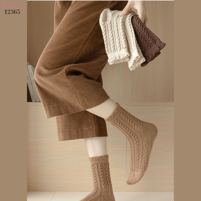 Tất len dày ấm áp,tất giữa bắp chân mùa thu đông 12365