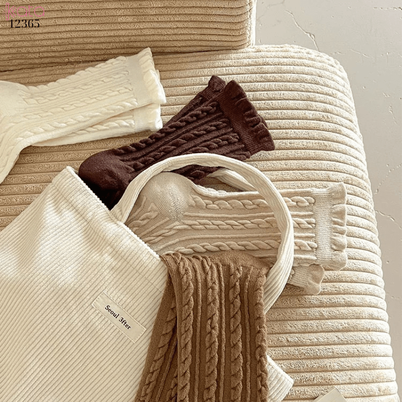 Tất len dày ấm áp,tất giữa bắp chân mùa thu đông 12365