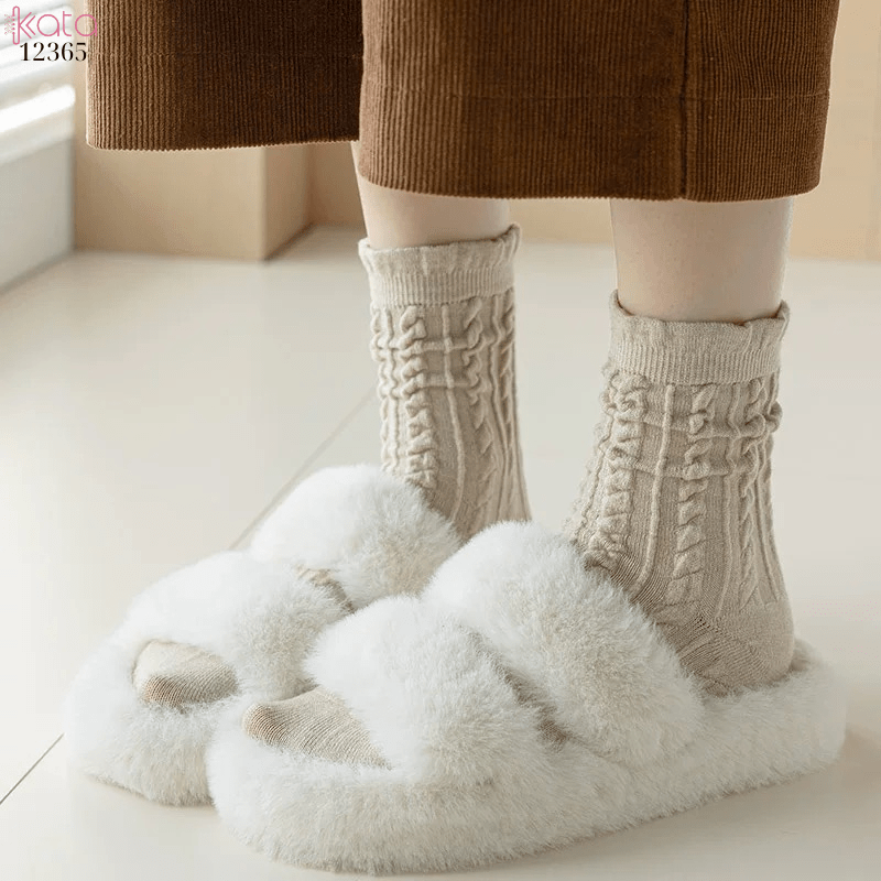 Tất len dày ấm áp,tất giữa bắp chân mùa thu đông 12365