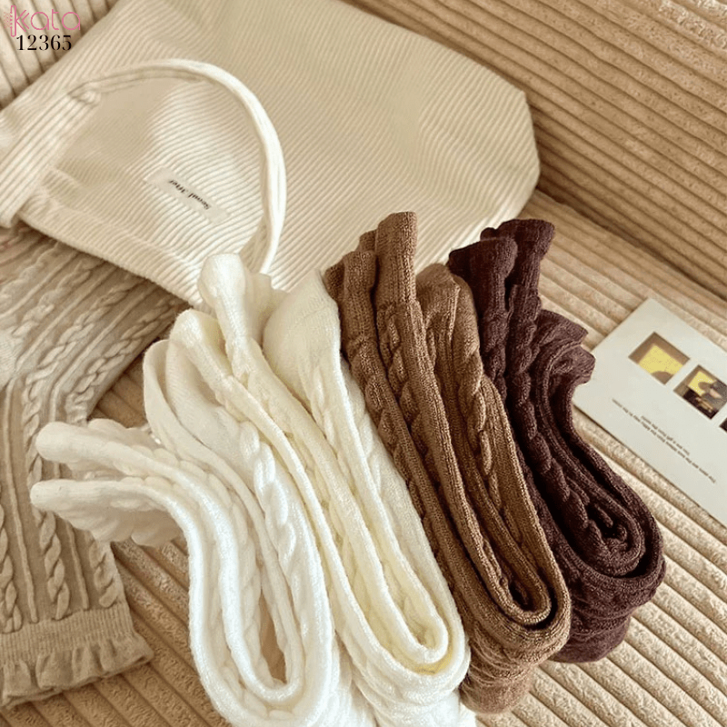 Tất len dày ấm áp,tất giữa bắp chân mùa thu đông 12365