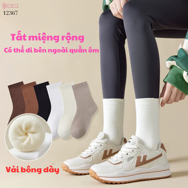 Tất dày thu đông,tất trơn giữa bắp chân 12367