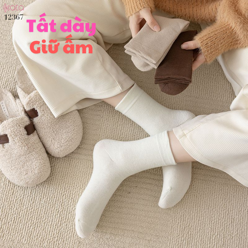 Tất dày thu đông,tất trơn giữa bắp chân 12367