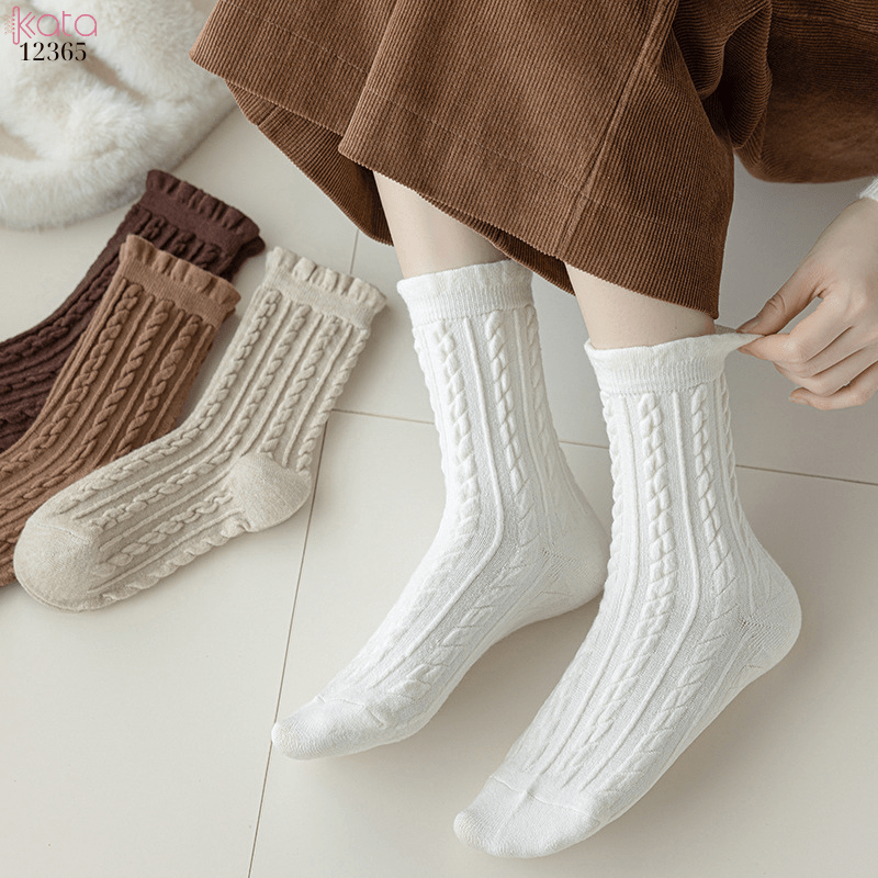 Tất len dày ấm áp,tất giữa bắp chân mùa thu đông 12365
