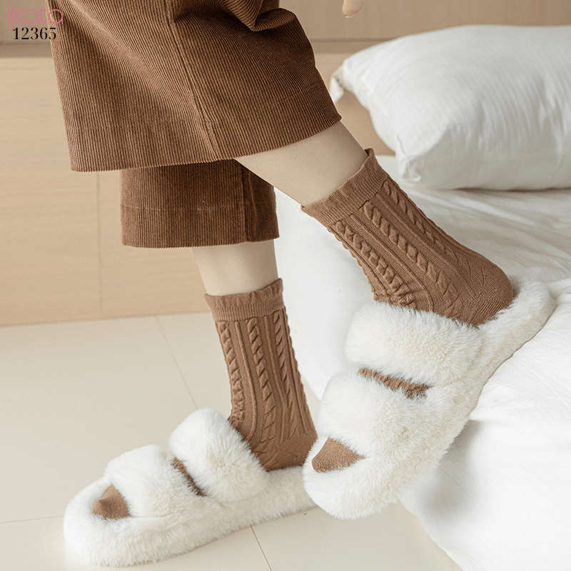 Tất len dày ấm áp,tất giữa bắp chân mùa thu đông 12365