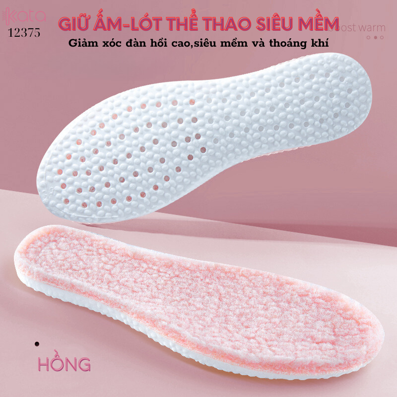Đế lót giày nhung mùa thu đông,lót giày thể thao siêu mềm,chống sốc,thấm mồ hôi Nam Nữ 12375