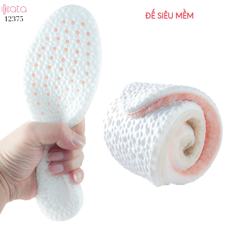 Đế lót giày nhung mùa thu đông,lót giày thể thao siêu mềm,chống sốc,thấm mồ hôi Nam Nữ 12375