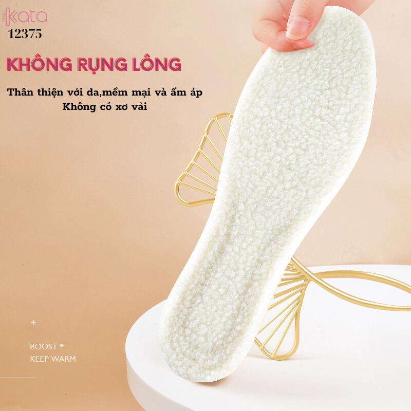 Đế lót giày nhung mùa thu đông,lót giày thể thao siêu mềm,chống sốc,thấm mồ hôi Nam Nữ 12375