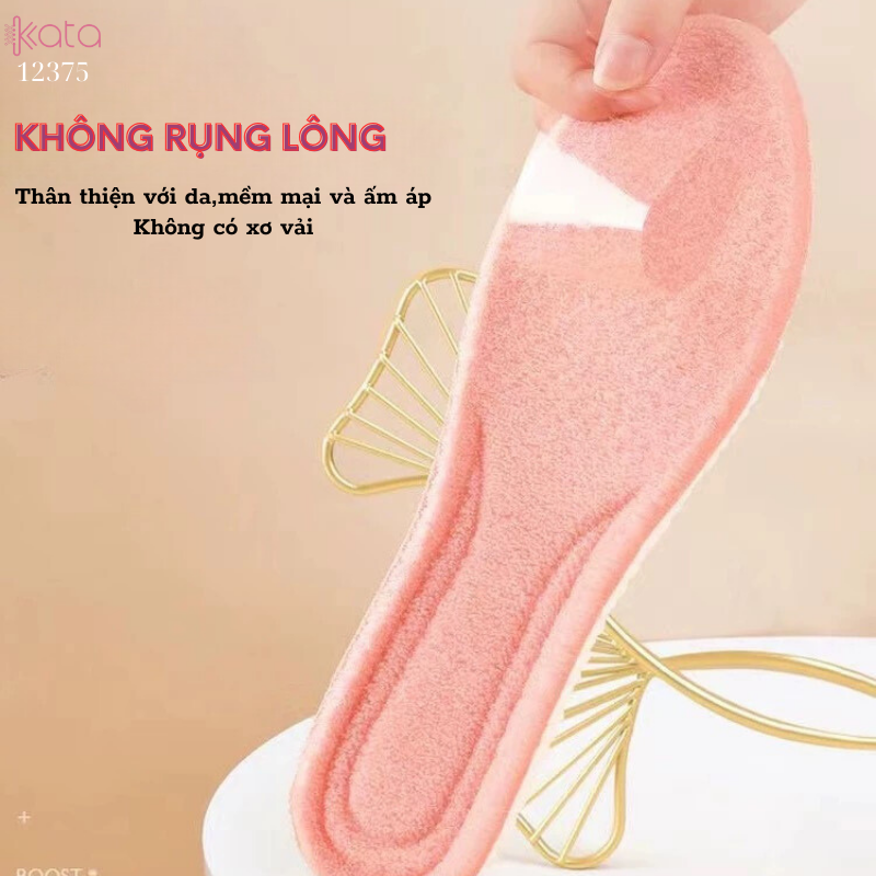 Đế lót giày nhung mùa thu đông,lót giày thể thao siêu mềm,chống sốc,thấm mồ hôi Nam Nữ 12375