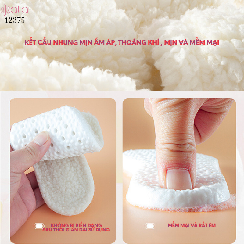 Đế lót giày nhung mùa thu đông,lót giày thể thao siêu mềm,chống sốc,thấm mồ hôi Nam Nữ 12375