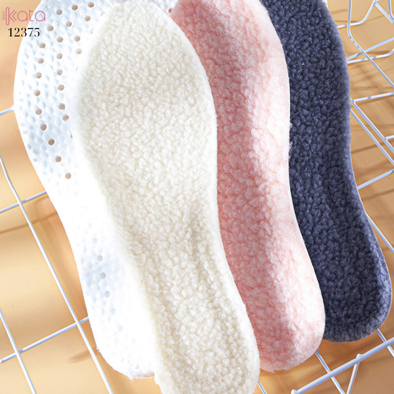 Đế lót giày nhung mùa thu đông,lót giày thể thao siêu mềm,chống sốc,thấm mồ hôi Nam Nữ 12375