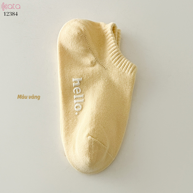 Tất vớ thuyền mỏng mát mùa hè,100% chất cotton chống trượt thấm hút mồ hôi 12384