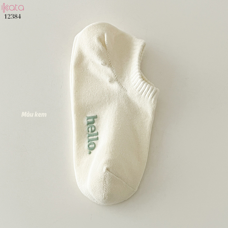 Tất vớ thuyền mỏng mát mùa hè,100% chất cotton chống trượt thấm hút mồ hôi 12384
